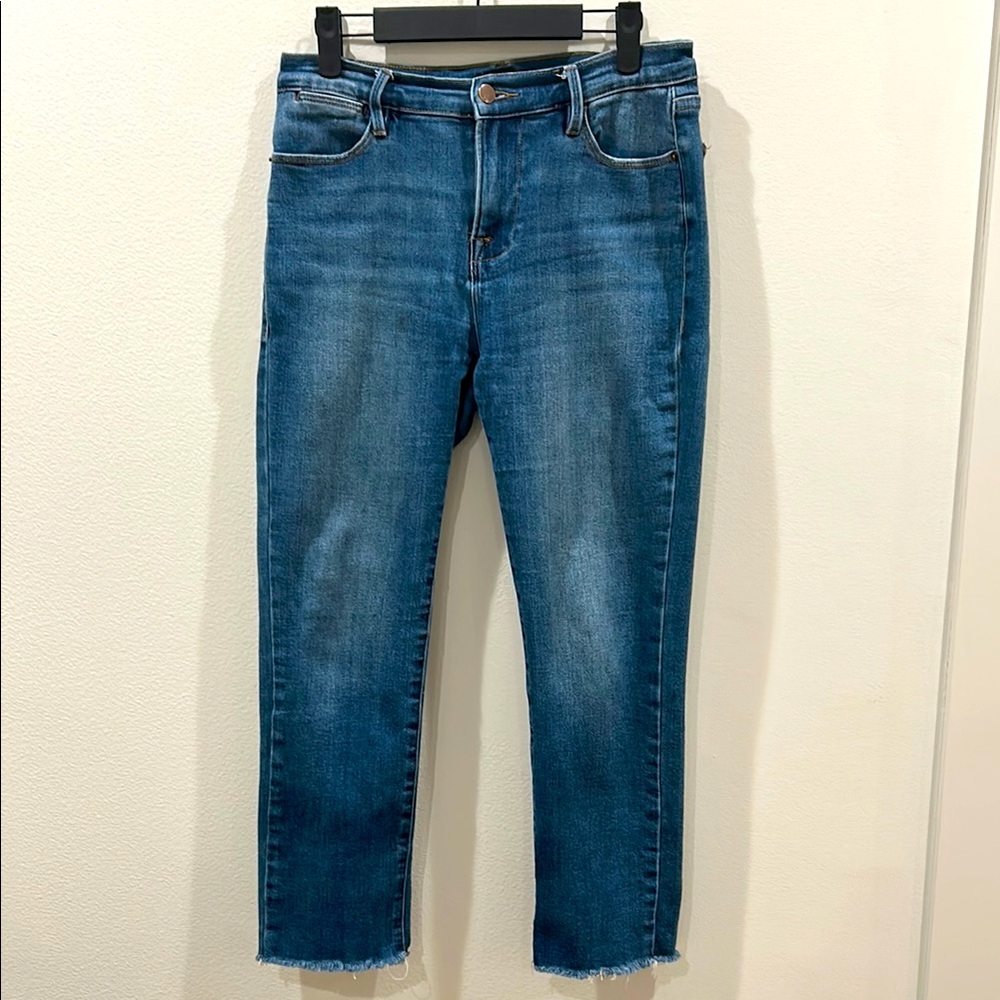 Gibson look women's mini-flare raw hem jeans
